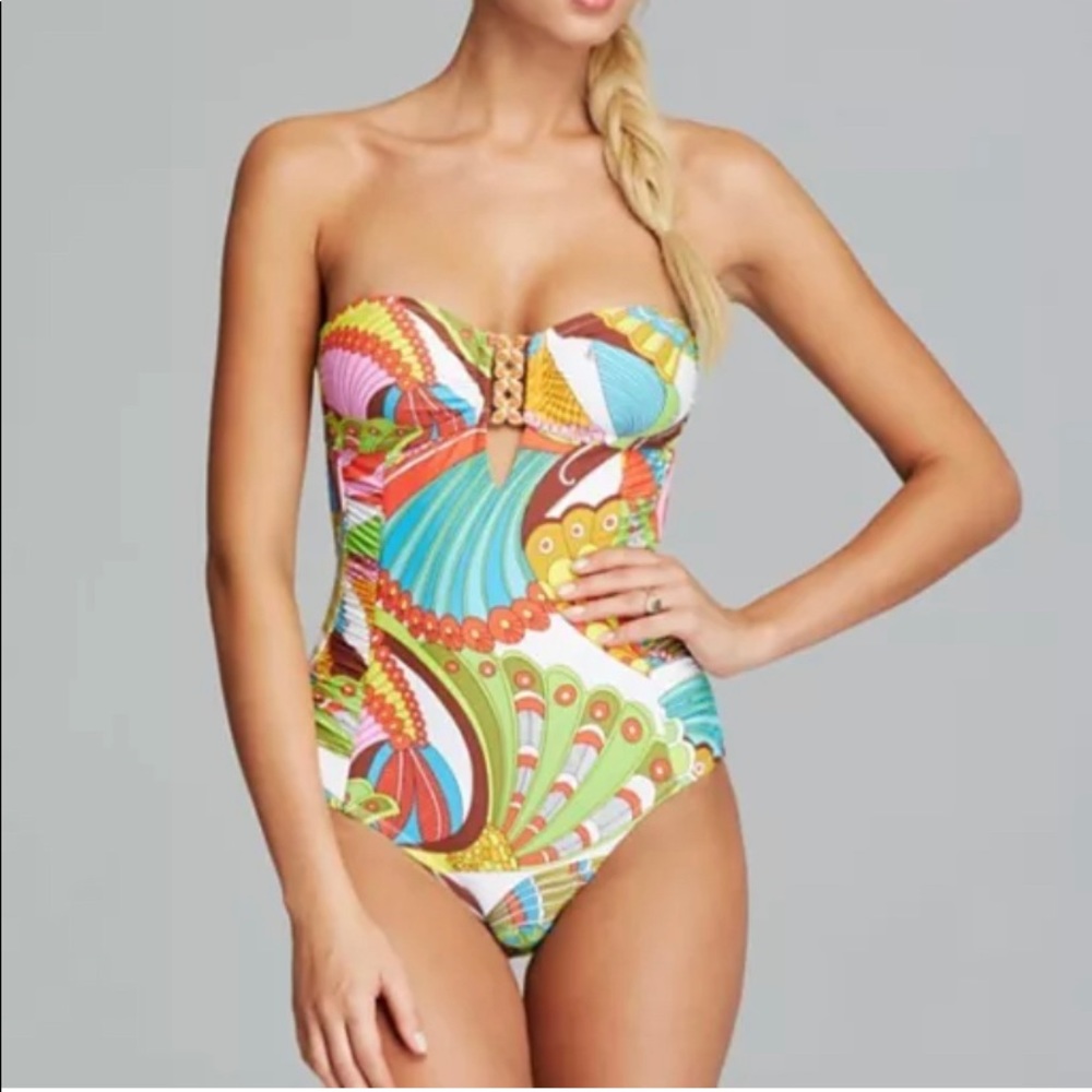 TRINA TURK Santa Cruise One Piece Halter Swimsuit